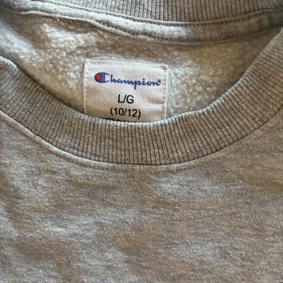 Kids Grey Champion Crewneck Sweatshirt - Picture 5 of 5